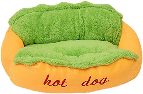 Hot Dog Pet Bed Soft Cushion Dog House Washable Puppy Kitten Sleeping Sofa (Large)