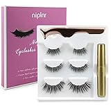 Magnetic Eyelashes and Eyeliner Kit,Magnetic Eyeliner for Magnetic Lashes Set Waterproof Natural Look Reusable False Lashes with Tweezers(3 Styles)