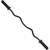 Powergainz Olympic Super Curl Barbell Curl Bar Threaded Curl Bar, 48 inch