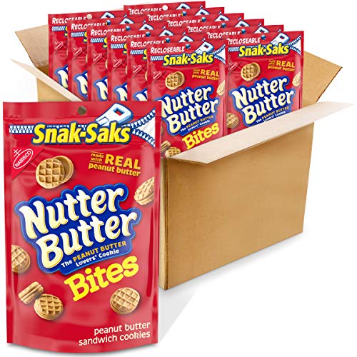 Nutter Butter Bites Peanut Butter Sandwich Cookies SnackSak, 8 Ounce