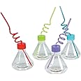 Science Party Plastic Cups with Straw - 8 Oz. | Pack of 8