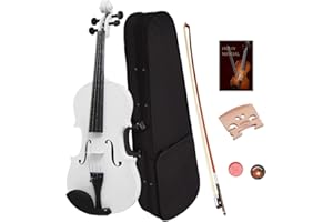 BELANITAS Acoustic Violin Full Size Violin for Beginners 4/4 Fiddle Violin for Kids Adults Stringed Musical Instruments Beginners Violin for Students with Hard Case, Bow and Rosin, White