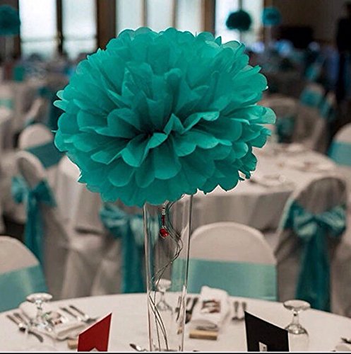 Furuix Mermaid Party Decorations /Under The Sea Party 16pcs Teal Lavender Purple 10inch 8inch Tissue Paper Pom Pom Paper Lanterns for Birthday Decor Baby Shower Decorations Frozen Party Supplies