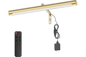 Coinmit Picture Lights for Paintings Plug in, 16 inch Adjustable LED Gold Picture Light Art Light, Remote Control Gallery Pai