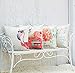 Anickal Summer Decorations Set of 4 Decorative Pillow Covers 18x18 Hello Summer Pink Ice Cream Truck Flamingo Flower Cotton Linen Pillow Cases for Summer Home Decor