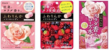 Amazon Co Jp クラシエフーズ ローズ味シリーズ3種セット ふわりんか ソフトキャンディ ビューティーローズ味 ミックスベリーローズ 味 カラダ香るローズ水 計3個 Food Beverage Alcohol