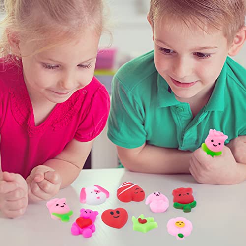 LovesTown 30PCS Valentines Day Mochi Squishy Toys, Mini Kawaii Squishies Stress Relief Fidget Toys for Valentine\'s Day Goodie Bag Fillers Party Favors