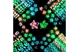 Wowagoga 840 Sheets Luminous Origami Paper Strip with 4 Patterns Folding Stars Paper Lucky Stars for DIY Handmade Crafts