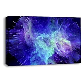 Canvas Wall Art for Living Room,Bedroom Home Artwork Paintings Colorful Energy Wave Ready to Hang - 12x18 inches