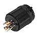 L14-20P Locking Plug Generator Lock Adapter Male Plug 20 Amp 125/250 V 3 Pole 4-Prong Industrial Grade Grounding