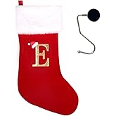infleesh 20 Inches Monogrammed Christmas Stockings with Letters,Super Soft Christmas Stockings Large Monogram Stockings Red Letter Stockings for Christmas Holiday Xmas Gift…
