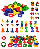 Topseller Jumbo Nuts and Bolts Set Matching Fine Motor Toy for Toddlers Preschoolers 52pc