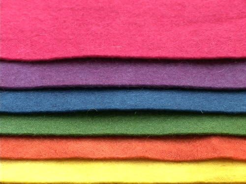 Wool Felt. 100% Organic Wool Felt. Natural Plant Dyed.Approx 20x15cm Sheets Pack of 6 Sheets in Intense Colours.