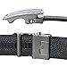 Sanxiner Men's Genuine Leather Ratchet Belt with Automatic Buckle Black Long 52