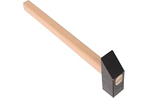 HEALSOPTHY Planishing Hammer 1 Inch Square Head with Wooden Handle Metal Texturing Hammer for Jewelry Making,