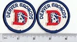 Set of 2 Vintage 1980s NFL Denver Broncos 2 Inch Round PATCH Throwback (sew or iron on)