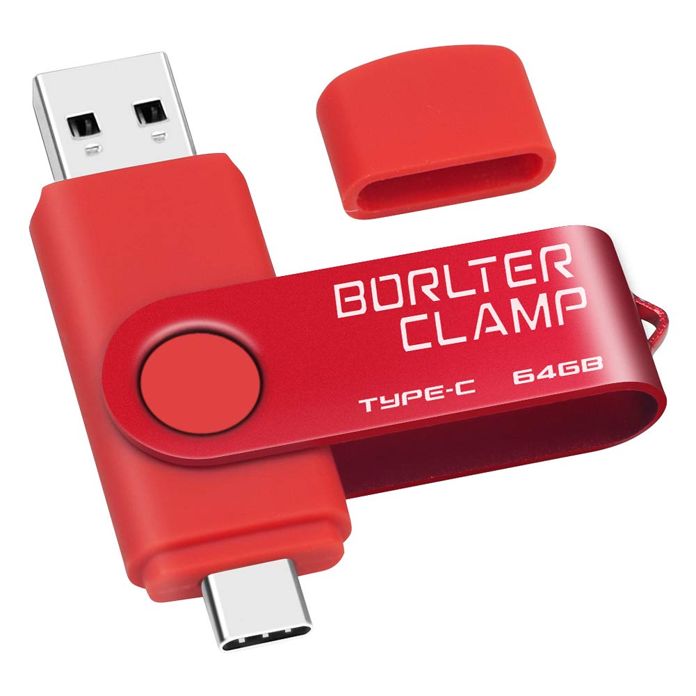 64 GB USB Type-C Flash Drive, USB-C 3.0 Memory Stick Jump Drive 2 in 1 for Android Phones Samsung Galaxy S10/S9/S8/Note 9, LG, Huawei, Tablets & Computer (Red)