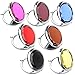 IETANG 7pc Set Double Compact Cosmetic Crystal Makeup Mirrors Round Pocket Purse Magnification Jewel Mirrors
