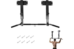 Sfeexun Joist Mounted Pull Up Bar Height Adjustable, Ceiling Mount Chin Up Bar, Heavy Duty Home Gym Strength Training Equipment Max Load 660lbs