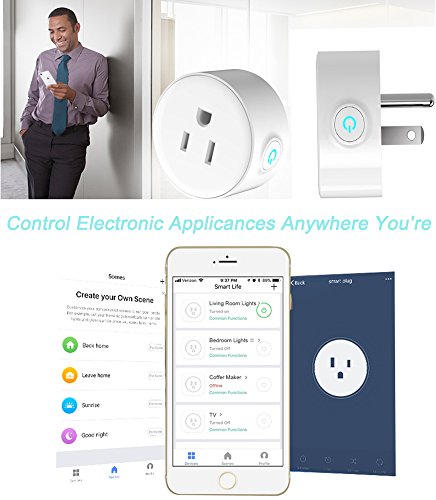 image for Licoville Smart Plug Alexa 2 Pack Mini Wireless Outlet, Smart Life App