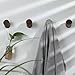 100% Natural Wooden Coat Hooks, Wall Mounted Single Wall Hook Rack, 2Pcs Decorative Craft Clothes Hooks (Black Walnut)