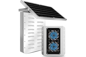 EXODIOS Shipping Container Solar Vent Kit, 2 Fan Solar Ventilator Kit with 15W Foldable Panel, Rain and Hail Proof, Prevent Condensation and Overheating in Container Homes, Shipping Containers (1Pcs)