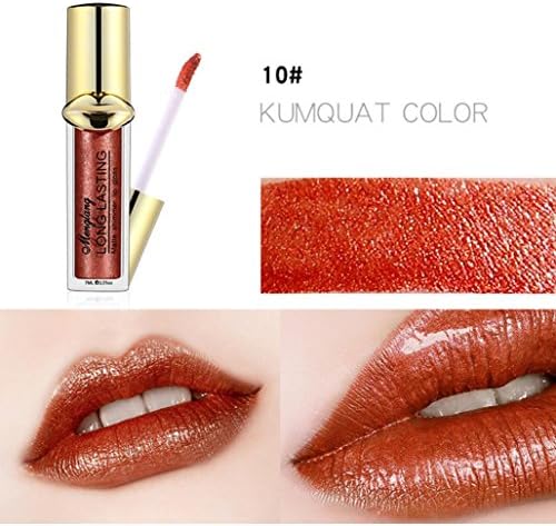 UPXIANG Liquid Lipstick Shiny Waterproof Long-Lasting Pigmented Lip Gloss Vivid Colour (J)