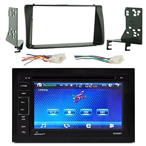Lanzar SDN65BT 6.5'' Inch LCD Bluetooth MP4 Player Receiver Bundle Combo With Metra 2-Din installation Dash Kit + Wiring Radio Harness & Wireless Handset For 2003-08 Toyota Corola Car Vehicles