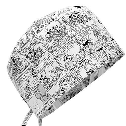 Doctor Nurse Scrub Cap Surgical Hat Unisex Animal Print Medical Uniform (OS, Mouse)