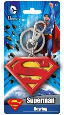 DC Colored Superman Logo Pewter Key Ring