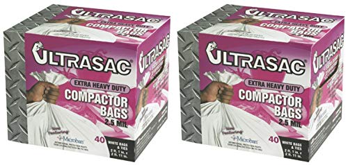DGSHSJ Extra Heavy Duty Professional Quality Compactor Trash Bag with Antimicrobial Odor Control, 2 Pack of 40 Bags