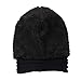 Haoricu Women Hat, Women Fashion Winter Warm Hat Girls Crochet Wool Knit Beanie Warm Caps ((Fluff) Black)