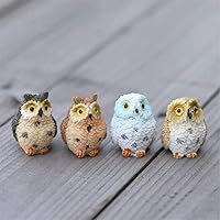 Danmu 4pcs Resin Mini Owls, Miniature Figurines, Fairy Garden Accessories, Fairy Garden Supplies, Fairy Garden Animals for Fairy Garden, Micro Landscape, Plant Pots, Bonsai Craft Decor