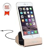 Lazaga iPhone Charging Dock, iPhone Desk Stand,Charge and Sync Stand for iPhone 7/7Plus iPhone 6/6Plus/6s iPhone 5/5Plus/5s ipad, iPhone docking Station (2.Gold)