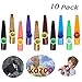 The Original HoFire Kazoo - 10 Pcs Assorted Color Plastic Kazoos Musical Instruments Party Favors (Random 5 Colors)