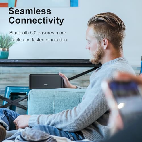 DOSS SoundBox Touch Wireless Bluetooth Speaker with 12W HD Sound and Bass, IPX5 Waterproof, 20H Playtime, Handsfree, for Office, Home, Outdoor, Travel-Upgraded
