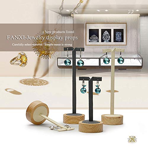 image for Oirlv Wood 2 Pcs Earring Display Stand T-Shape Showcase Tradeshow Earr