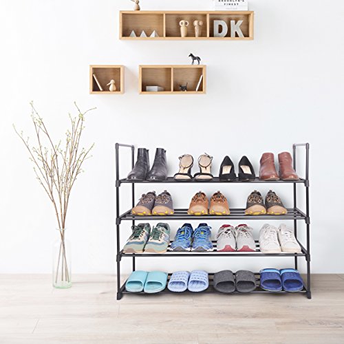 Lumsing Shoe Rack, 4-Tire Shoe Tower Organizer Storage Shelf Cabinet Holds 20 Pair Easy to Assemble Black - Thumbnail 2
