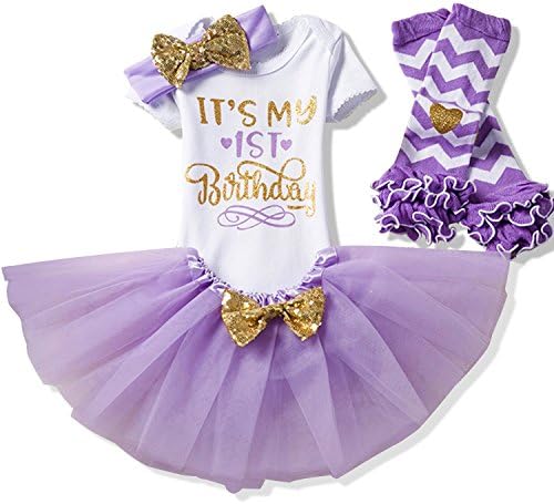 Suzzo Costume Series Baby Girl Is My 1St Birthday Casual Tops T Shirts Headband Sock Tutu Skirts Set