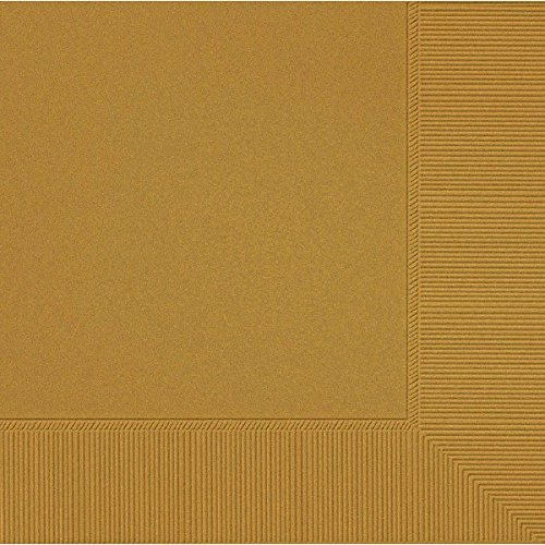 Disposable Party 3-Ply Dinner Napkins Tableware, Gold, Paper , 7