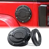 JeCar Gas Cap Cover Aluminum Fuel Filler Door for Jeep Wrangler 2007-2018 JK & Unlimited