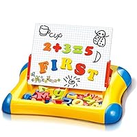 YUMEIGE Magnetic & Mechanical Drawing Boards Magnetic Jigsaw Puzzles Educational Toy，Double Sided Magnetic Drawing Writing Board Games，Magnetic Drawing Board with Letter and Number Magnet