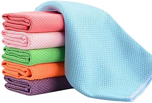 Ivens Home Microfiber Cleaning Cloth Household Rag Kitchen Dish Cloth & Dish 6 Pack Towel Household Multi Purpose Cleaning Tool 12x16inch