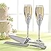 Hortense B. Hewitt Sparkling Love Wedding Champagne Flutes (Set of 2), Silver