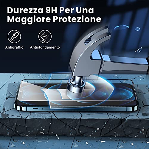 CIRYCASE Vetro Temperato Compatibile con iPhone 12/12 PRO 6.1”, 3 Pezzi Protezione Schermo con Kit di Installazione Facile, Durezza 9H Infrangibile, HD-Clear & Senza Bolle Pellicola Protettiva