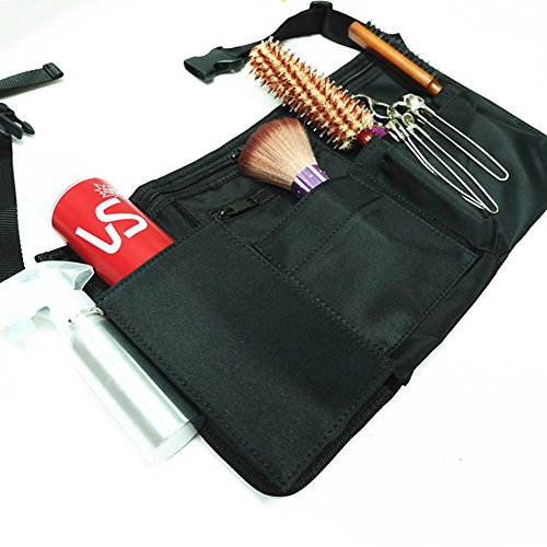 Ozzptuu Canvas Collapsible Professional Salon Scissors Makeup Storage Bag Hairdresser Tool Apron Pouch Bags Black - Thumbnail 5