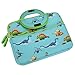 8.9-10.1 inch Kid Tablet Sleeve, Evecase Cute Dinosaurs Themed Neoprene Carrying Sleeve Case Bag for 8.9-10.1 inch Kid Tablets (Blue & Green Trim, with Dual Handle and Accessory Pocket)
