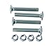 Four Recessed Tie-Down D-Rings, Square Trailer Cargo Tie-Down Anchors, + Mounting Lock Plate + Installation Bolting Hardware Accessories - Carriage Bolts, Hex Nuts, Flat Washers