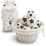 Friendsheep Organic Eco Wool Dryer Balls - 6 Pack - 100% Handmade, Fair Trade, Organic, No Lint - Premium Quality