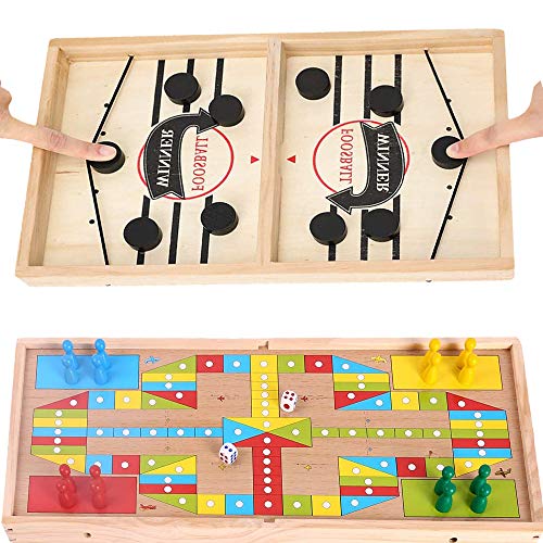 INNOLV Foosball Winner Board Game, Sling Puck Game, Wooden Ice Hockey